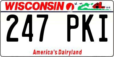 WI license plate 247PKI