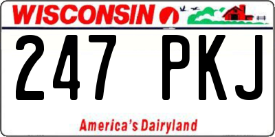 WI license plate 247PKJ