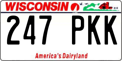 WI license plate 247PKK