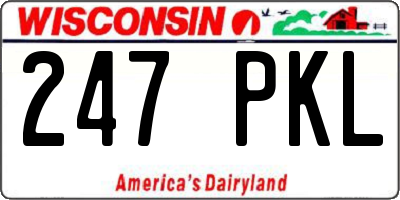 WI license plate 247PKL
