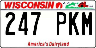 WI license plate 247PKM