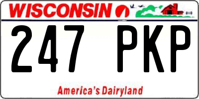 WI license plate 247PKP