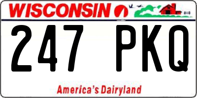 WI license plate 247PKQ