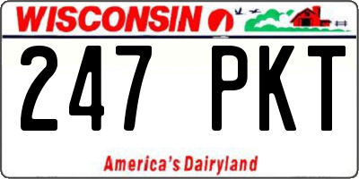 WI license plate 247PKT