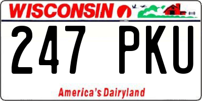 WI license plate 247PKU