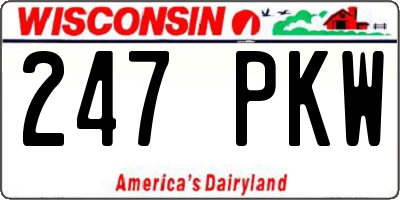 WI license plate 247PKW