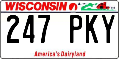 WI license plate 247PKY