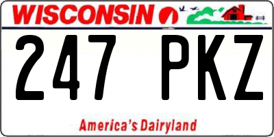 WI license plate 247PKZ