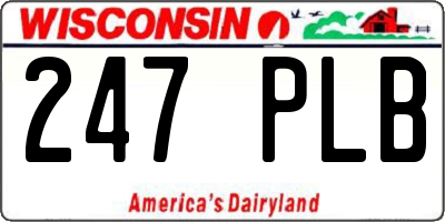 WI license plate 247PLB
