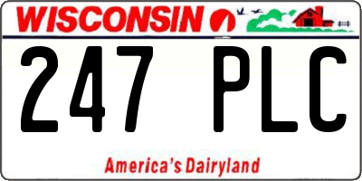 WI license plate 247PLC