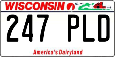 WI license plate 247PLD