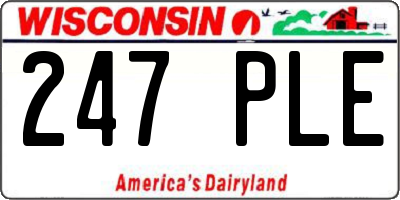 WI license plate 247PLE