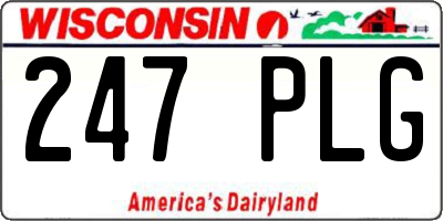 WI license plate 247PLG