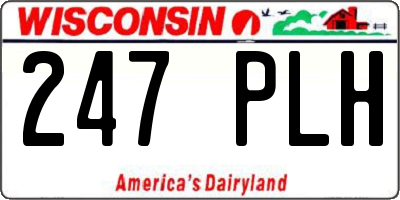 WI license plate 247PLH