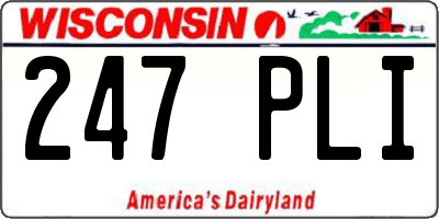 WI license plate 247PLI