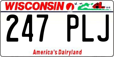 WI license plate 247PLJ