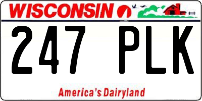 WI license plate 247PLK