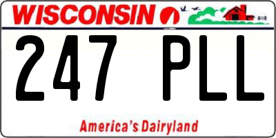 WI license plate 247PLL