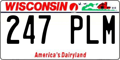 WI license plate 247PLM