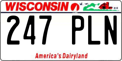 WI license plate 247PLN