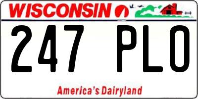 WI license plate 247PLO
