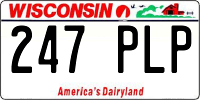 WI license plate 247PLP