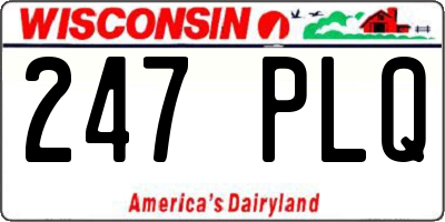 WI license plate 247PLQ