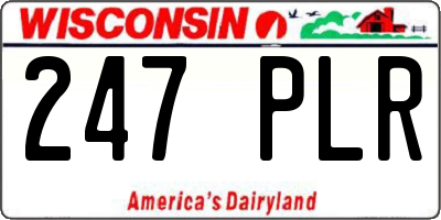 WI license plate 247PLR