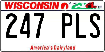 WI license plate 247PLS