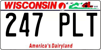 WI license plate 247PLT