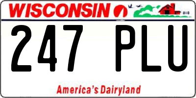 WI license plate 247PLU
