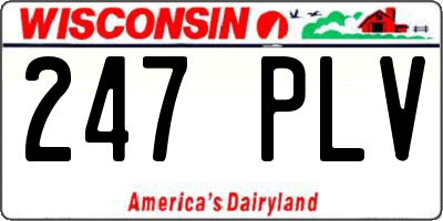 WI license plate 247PLV