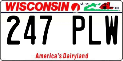 WI license plate 247PLW