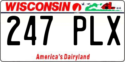 WI license plate 247PLX