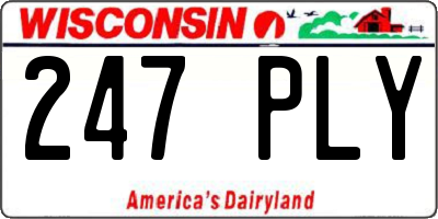 WI license plate 247PLY