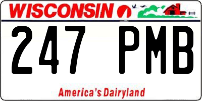 WI license plate 247PMB