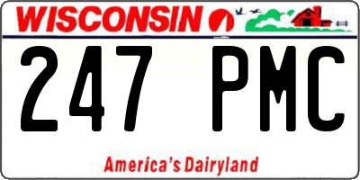WI license plate 247PMC