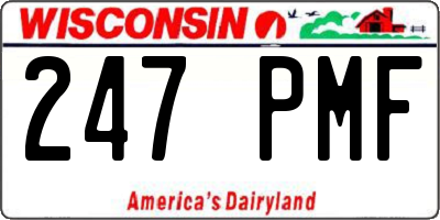 WI license plate 247PMF