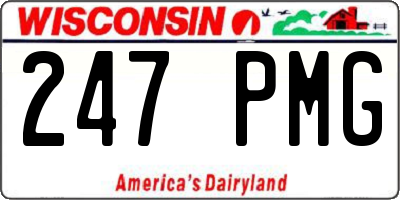 WI license plate 247PMG