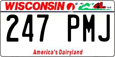 WI license plate 247PMJ