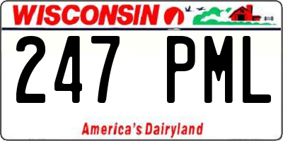 WI license plate 247PML