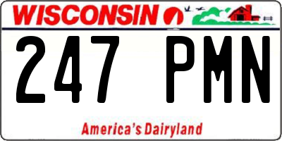 WI license plate 247PMN