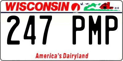 WI license plate 247PMP