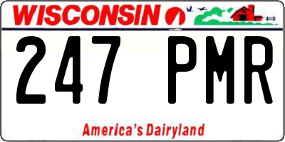 WI license plate 247PMR
