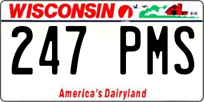 WI license plate 247PMS