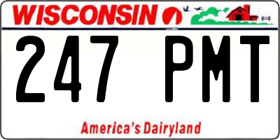 WI license plate 247PMT