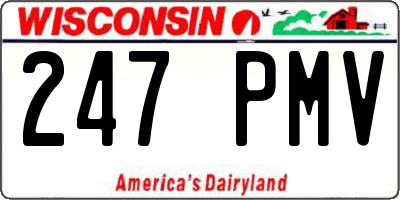 WI license plate 247PMV