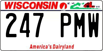 WI license plate 247PMW