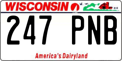 WI license plate 247PNB