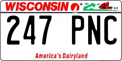WI license plate 247PNC